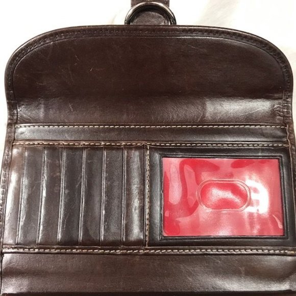 *Rare* Dooney & Bourke Burnished Red Brown Genuine Leather Croc Embossed Wallet - Picture 8 of 14